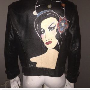 AMY and  vintage leather jacket